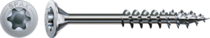 SPAX Universalschraube, 4,5 x 45 mm, 400 Stück, Teilgewinde, Senkkopf, T-STAR plus T20, 4CUT, WIROX, 4191010450456